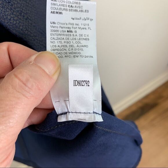 Chico’s Navy Vegan Leather/Suede Jacket Topper XS/2 - Picture 10 of 15